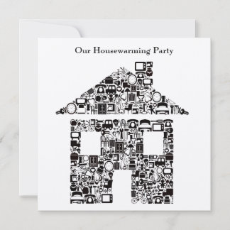 Invitación del fiesta del estreno de una casa del