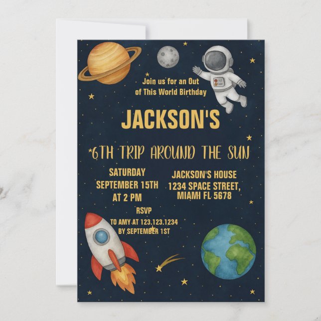 Invitación del Fiesta del Explorador de planetas (Anverso)