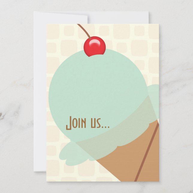 Invitación del fiesta del helado de la menta del (Anverso)