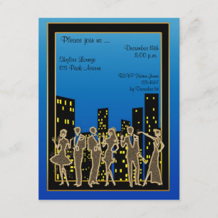 Invitación del fiesta del horizonte de la ciudad