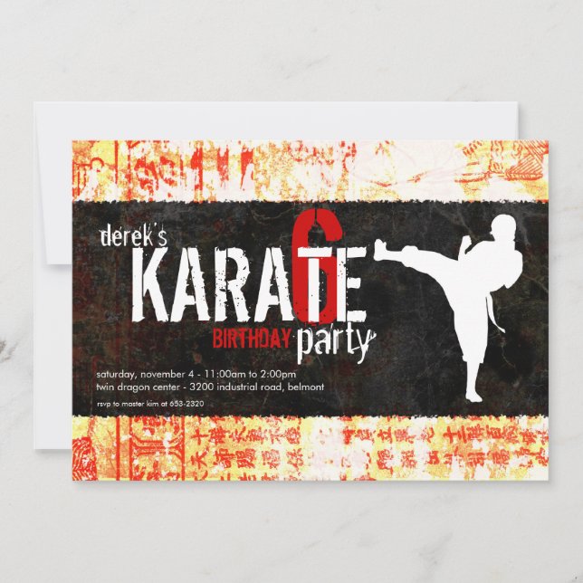 Invitación del fiesta del karate (Anverso)