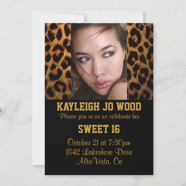 Invitación del fiesta del leopardo (Anverso)