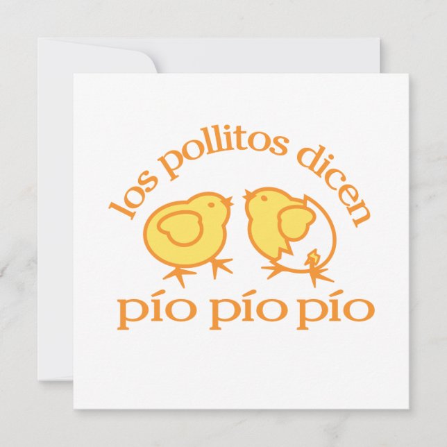 Invitación del fiesta del Los Pollitos Dicen (Anverso)