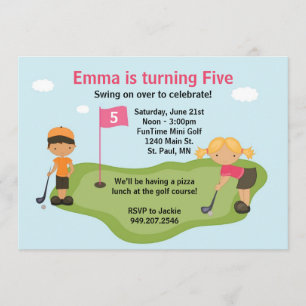 Invitación del fiesta del minigolf
