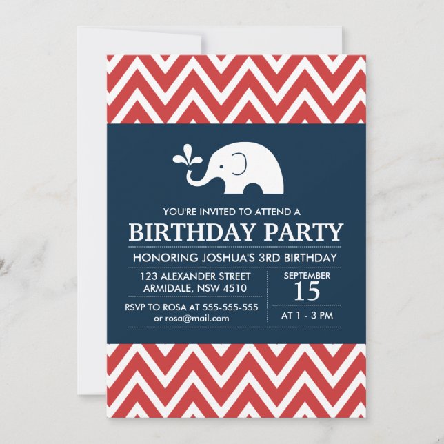 Invitación del fiesta del muchacho del cumpleaños (Anverso)