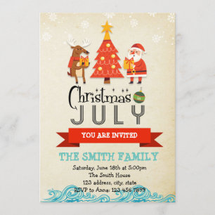 Invitación del fiesta del navidad en julio