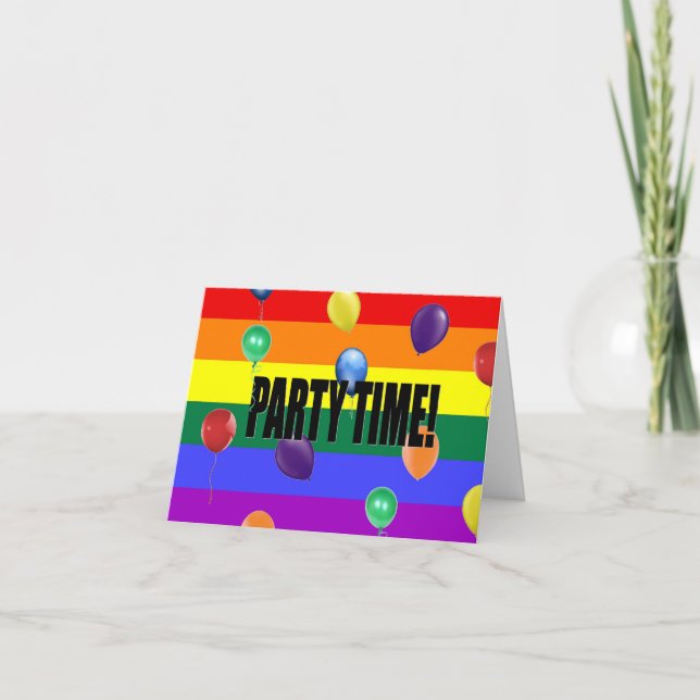 Invitación del fiesta del orgullo del arco iris (Anverso)