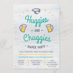 Invitación del fiesta del pañal de Huggies y de