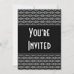 Invitación del Fiesta del patrón blanco negro