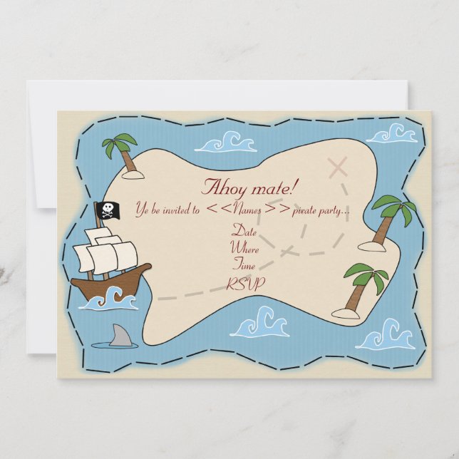 Invitación del fiesta del pirata (Anverso)