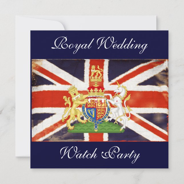 Invitación del Fiesta del Real Boda Coat of Arms W (Anverso)