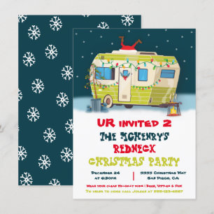 Invitación del Fiesta del remolque de Navidades de