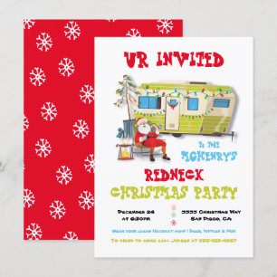 Invitación del Fiesta del remolque de Navidades de