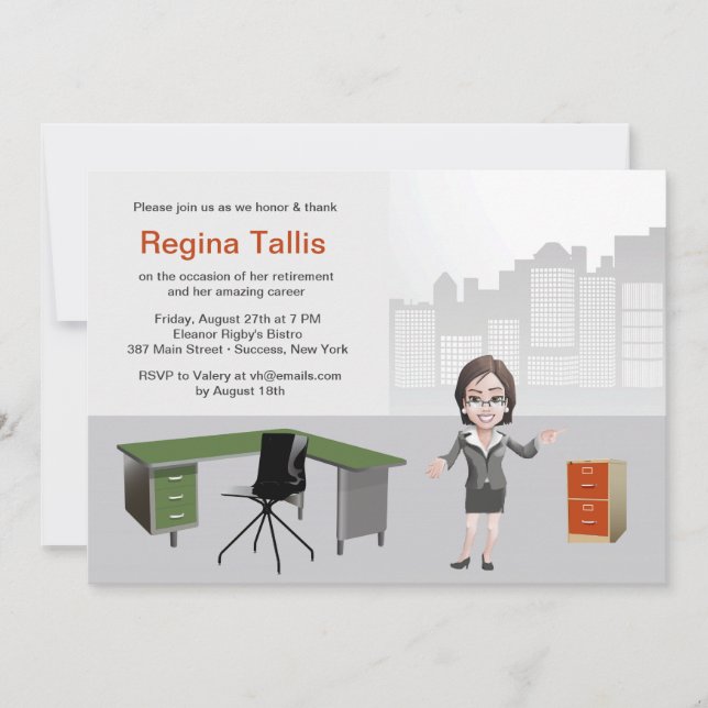 Invitación del fiesta del retiro de la mujer de (Anverso)