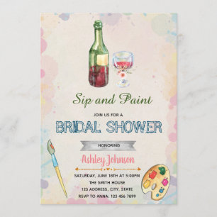 Invitación del fiesta del sorbo y de la pintura