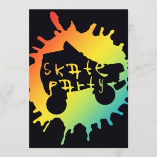 invitación del fiesta del splatz del patín