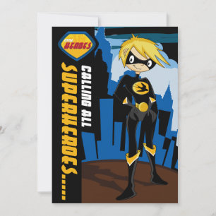 Invitación del fiesta del super héroe
