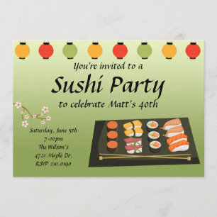 Invitación del fiesta del sushi