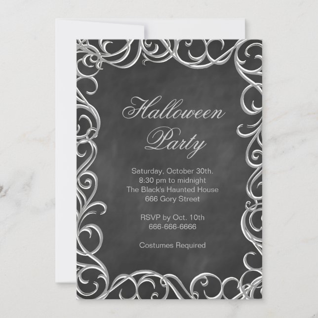 Invitación del fiesta del traje de Halloween del (Anverso)