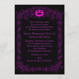 Invitación del fiesta del traje de la bola del