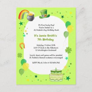 Invitación del fiesta del traje del cumpleaños de