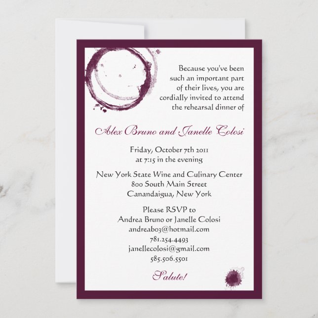 Invitación del fiesta del vino (Anverso)