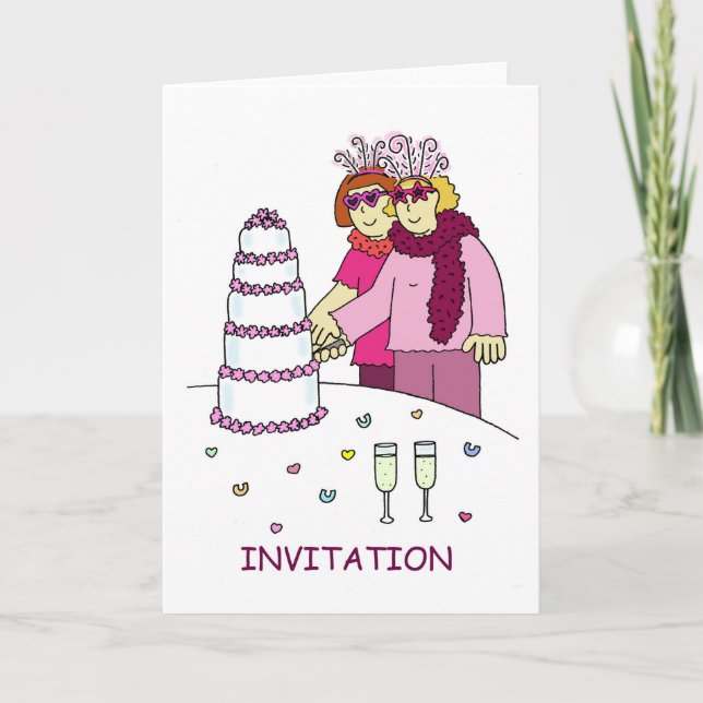 Invitación del fiesta, lesbianas en equipos (Anverso)