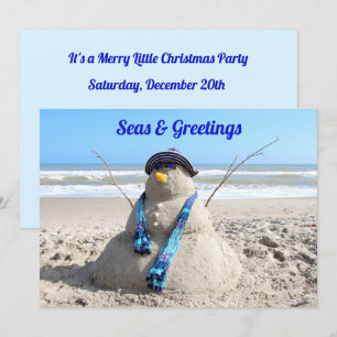 Invitación del Fiesta navidad Florida Snowman