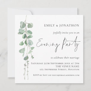 Invitación del Fiesta nocturno Boda Eucalyptus mod