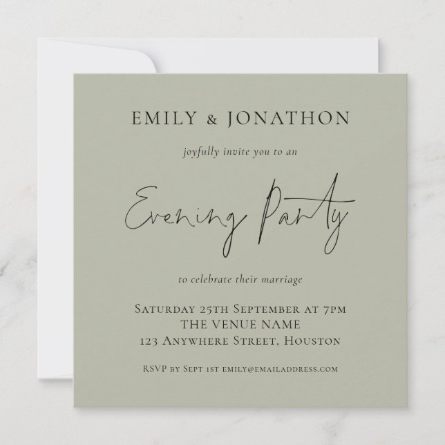 Invitación del Fiesta nocturno de Boda de sabios b (Anverso)