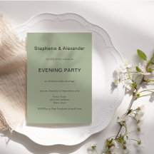Invitación del Fiesta nocturno de Sage Green Boda