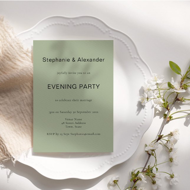 Invitación del Fiesta nocturno de Sage Green Boda (Subido por el creador)