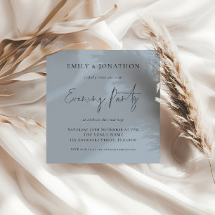 Invitación del Fiesta nocturno Dusty Blue Boda