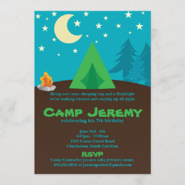 Invitación del fiesta que acampa