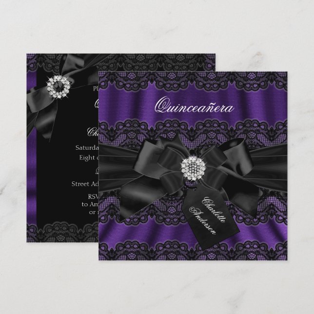 Invitación del Fiesta Quinceanera Quinceanera colo (Anverso / Reverso)