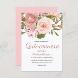 Invitación del Fiesta Rubor Pink Rose Gold Quincea