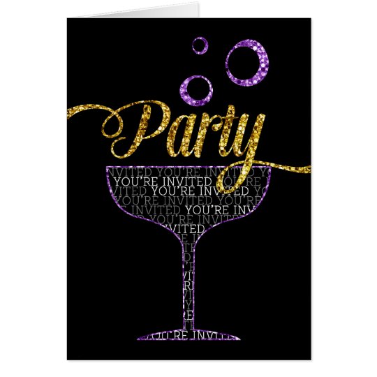 Invitación del fiesta - vidrio y burbujas de