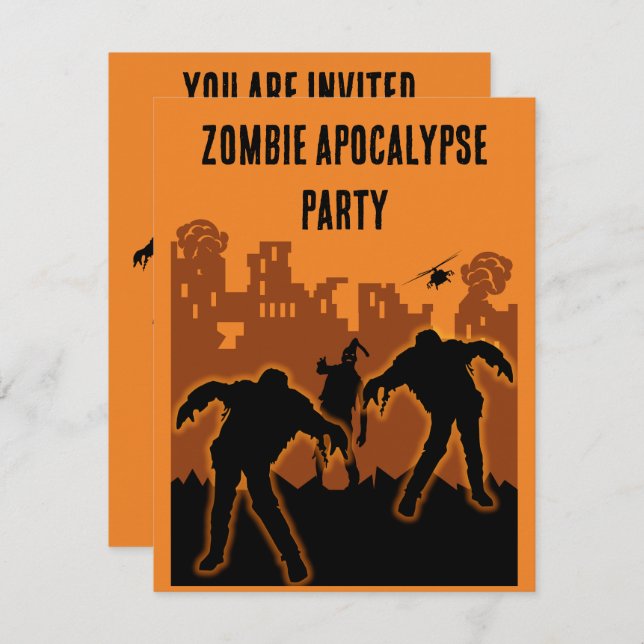 Invitación del Fiesta zombi apocalypse (Anverso / Reverso)