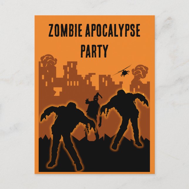 Invitación del Fiesta zombi apocalypse (Anverso)