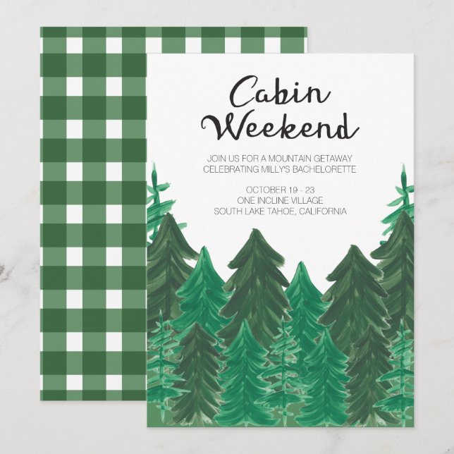 Invitación del fin de semana de la cabina - fin de (Anverso / Reverso)