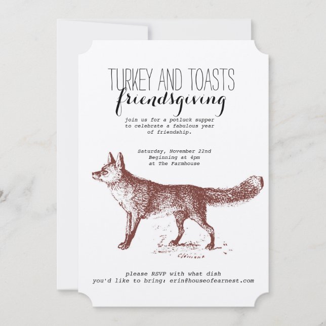 Invitación del Fox Friendsgiving de Kraft (Anverso)