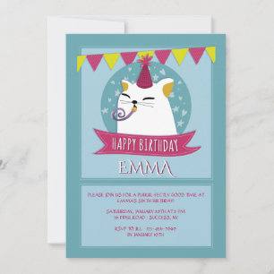 Invitación del gato del cumpleaños