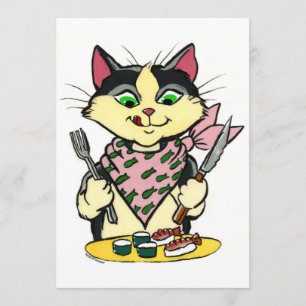 Invitación del gato del sushi