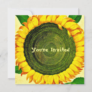 Invitación del girasol vintage