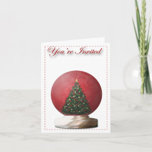 Invitación del globo de la nieve del árbol de