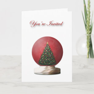 Invitación del globo de la nieve del árbol de