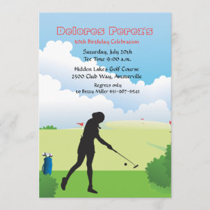 Invitación del golfista de la mujer