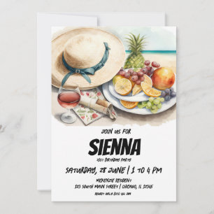 Invitación del gorra de verano picnic beach
