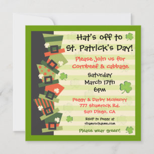 Invitación del Gorra del Día de San Patricio