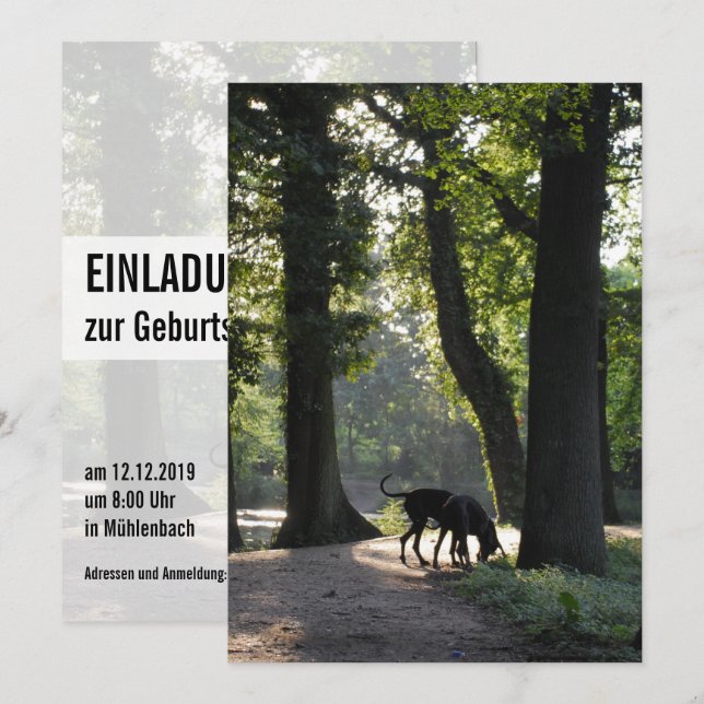 Invitación del Gran Danés (Anverso / Reverso)